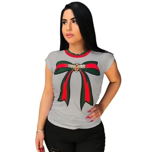 Graphic T-Shirt Bow Top  - Picture 4 of 7